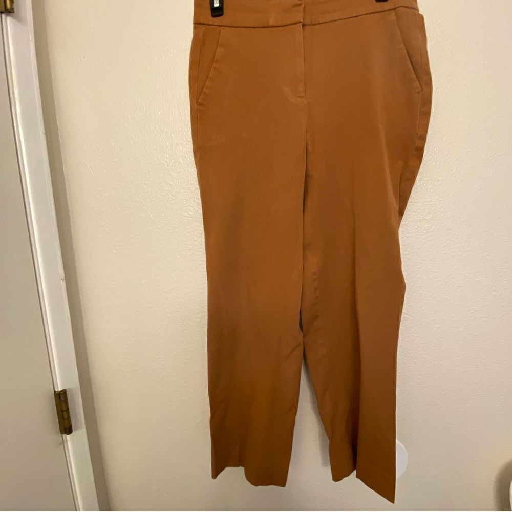 J Crew tan camel stretch dress Pants trousers office slacks BF401 cotton blend 2